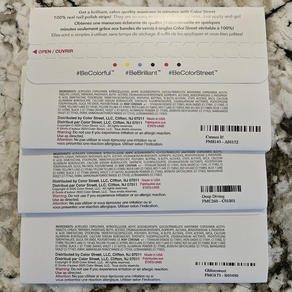 Color Street Nail Polish Strips 3 Retired Sets-Pink, Teal, Glitter Overlay - Picture 3 of 6